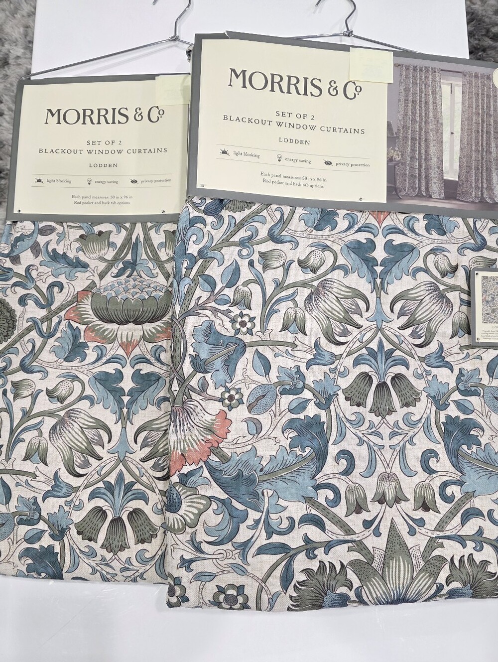 William Morris & Co Lodden Windows Curtain Panels 50"x96" - Set of 4 - Picture 2 of 5